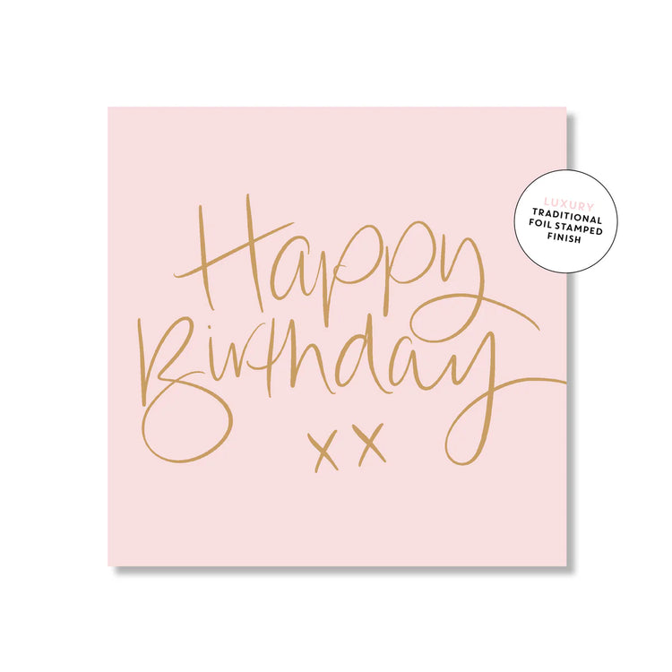 Birthday Script Blush - Mini Card