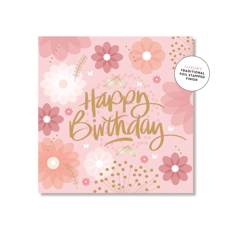 Happy Birthday Floral - Mini Card