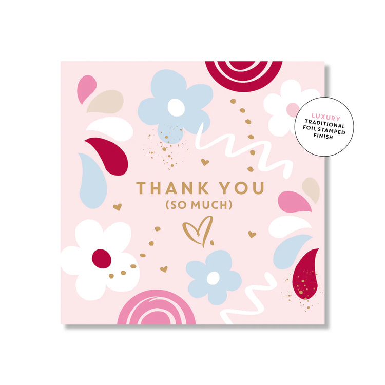 Thank You (Floral Retro) - Mini Card