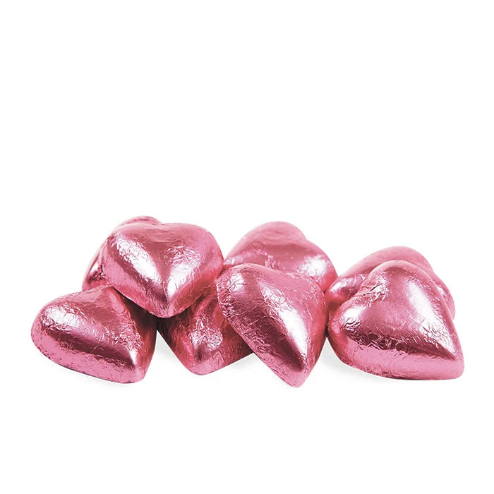 Chocolatier Australia Pink Foiled Hearts in Milk Chocolate - Single