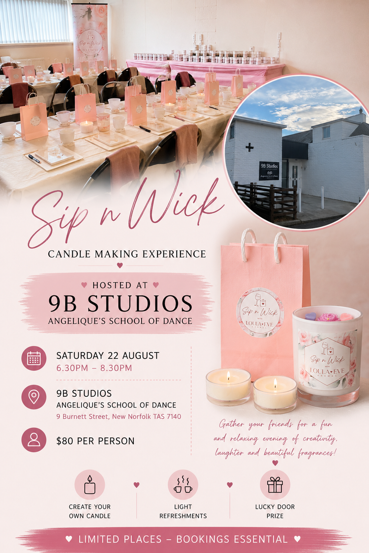 Winter Sip n Wick - 9B Studios, New Norfolk - Saturday 22 August 2026 - 6.30 PM