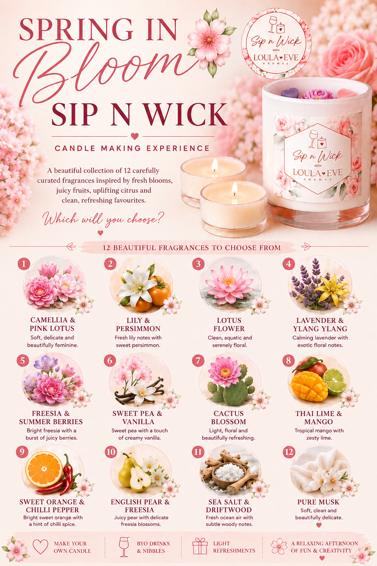 Spring in Bloom - Sip n Wick - Pontville Hall - Sunday 27 September 2026 - 1 PM