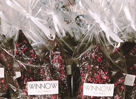 Winnow Chocolate Brittle Bag - Dark Raspberry, Strawberry & Coconut